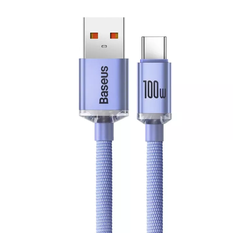 Baseus cable USB-A a USB-C Crystal Shine 100W 2m lila