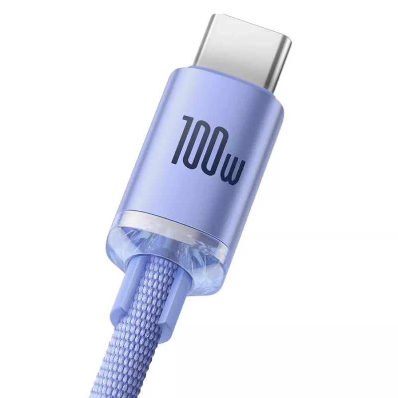 Baseus cable USB-A a USB-C Crystal Shine 100W 2m lila