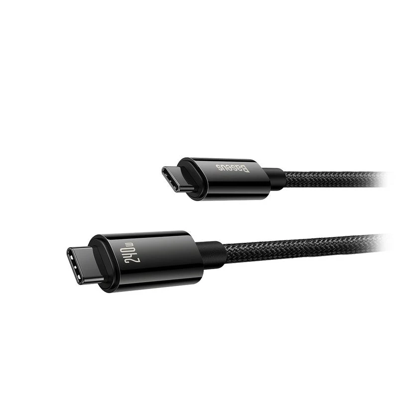 Baseus Tungsten Gold cable de carga rápida USB-C a USB-C 240W 1m negro