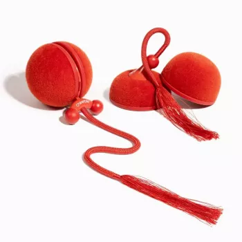 Cheerble WICKED BALL DUO2-VINTAGE RED juguete inteligente interactivo para mascotas, 2 bolas, carga USB-C, resistente a salpicaduras IP65, 3 modos de juego, para gatos y perros pequeños