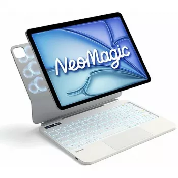 Inateck NeoMagic KB903-11A funda magnética con teclado para iPad Air 11 / iPad Pro 11, QWERTZ, blanco lechoso
