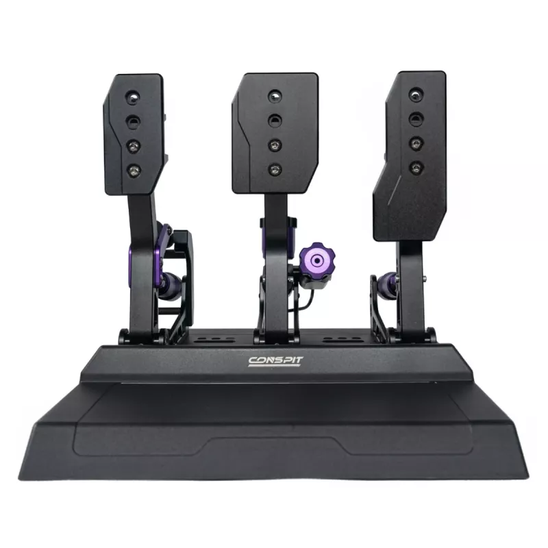 Conspit CPP-Lite set de 3 pedales con freno load-cell, acelerador y embrague de efecto Hall, aluminio CNC, USB, PC