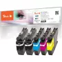 PEACH Ink Multipack PI500-430 compatible con Brother LC-421 (negro, cian, magenta, amarillo) - pack de 4