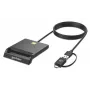 Manhattan lector de tarjetas inteligentes combo USB-C y USB-A, negro