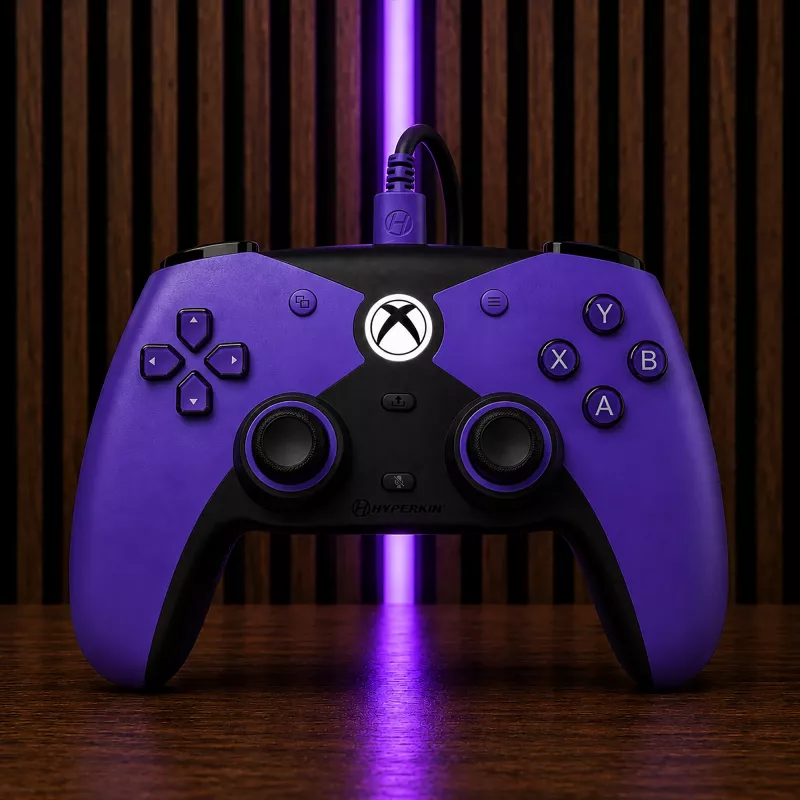 Hyperkin Competitor mando con cable para Xbox Series X|S, Xbox One y PC - morado