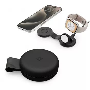 Twelve South ButterFly SE cargador 2 en 1 Qi2 MagSafe para iPhone y Apple Watch, negro