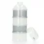 Alecto BF-4 dosificador de leche en polvo con 3 compartimentos, sin BPA, a prueba de fugas, blanco/transparente