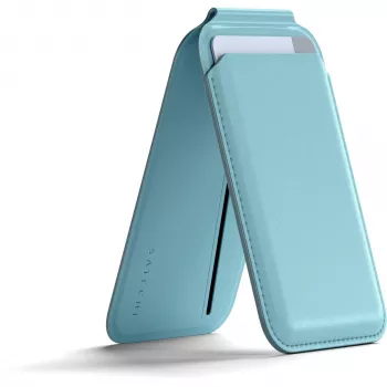 Satechi cartera magnética con soporte para MagSafe - azul claro