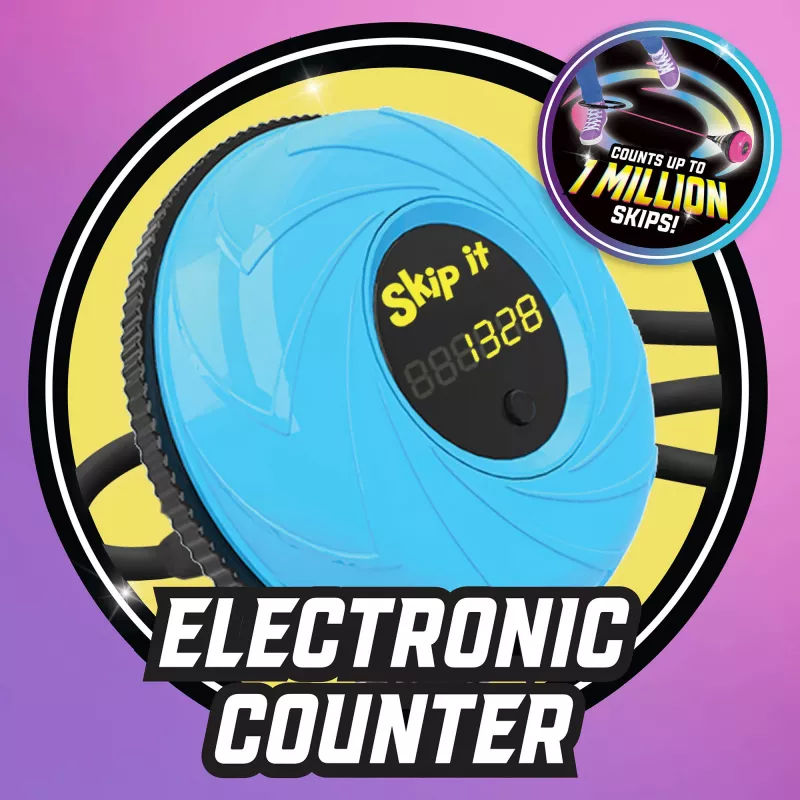 Just Play Skip It Deluxe Petrol - juguete de saltar a la comba con tobillo con contador y luces intermitentes para niños a partir de 6 años