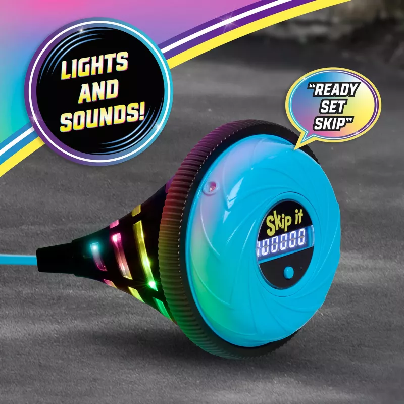 Just Play Skip It Deluxe Petrol - juguete de saltar a la comba con tobillo con contador y luces intermitentes para niños a partir de 6 años