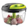KHE KOHE Picadora de verduras 600 ml con cuerda, 3 cuchillas de acero inoxidable, verde y negro