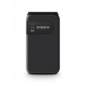 Emporia SIMPLICITYglam Negro (2025) Móvil para mayores con botón SOS, 4G LTE, pantalla de 2,8