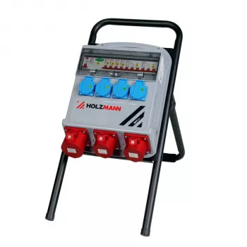 Holzmann SSV32A 32A 400V Distribuidor de corriente CEE con interruptor diferencial y 7 tomas