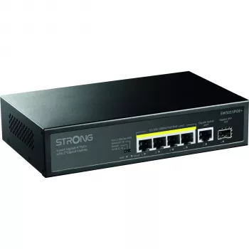 Strong SW5011POE+ Switch Gigabit PoE+ de 8 puertos, presupuesto 120W, metal, sin ventilador