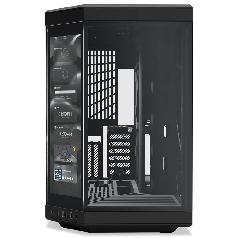 Carcasa HYTE Y70 Touch Black Mid Tower con cristal templado panorámico y pantalla táctil de 14,1