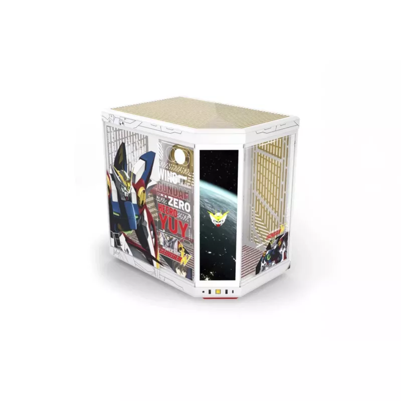 HYTE Y70 Touch Infinite Gundam Wing Edition Caja semitorre, doble cristal templado, pantalla táctil 4K, blanco