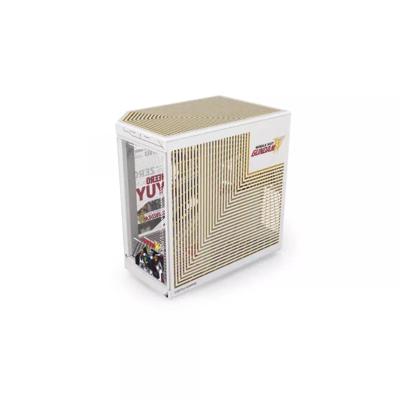 HYTE Y70 Touch Infinite Gundam Wing Edition Caja semitorre, doble cristal templado, pantalla táctil 4K, blanco
