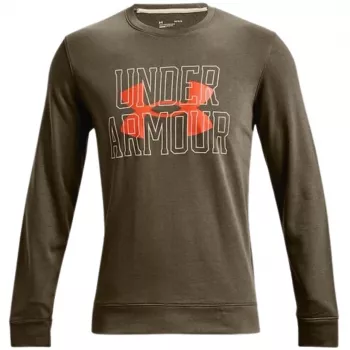 Sudadera para hombre Under Armour UA Rival Terry Logo Crew verde bosque