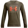 Sudadera para hombre Under Armour UA Rival Terry Logo Crew verde bosque