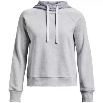 Sudadera con capucha para mujer Under Armour Rival Fleece Colourblock gris moderno/blanco