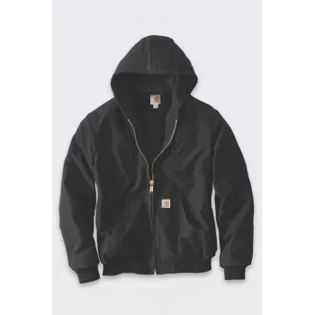 Carhartt J140 Firm Duck Active chaqueta - chaqueta de trabajo para hombre con forro de franela acolchado, negro