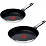 Juego de sartenes de acero inoxidable Tefal Emotion, 2 piezas, 24/28 cm