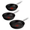 Juego de sartenes de aluminio Tefal Experience, 3 piezas, negro, 20/24/28 cm
