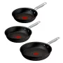 Juego de sartenes de aluminio Tefal Experience, 3 piezas, negro, 20/24/28 cm
