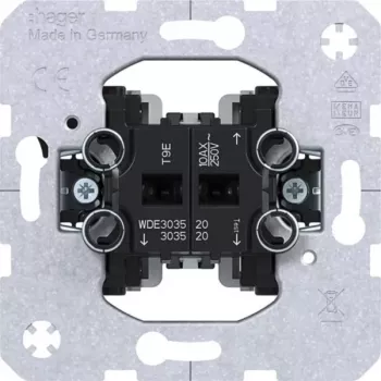 Hager WDE303520 Interruptor de persiana con enclavamiento mecánico y eléctrico, Blanco polar