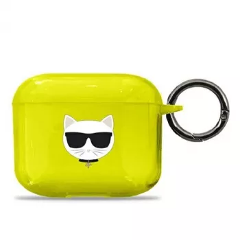 Karl Lagerfeld KLA3UCHFY funda para AirPods 3 amarilla Choupette