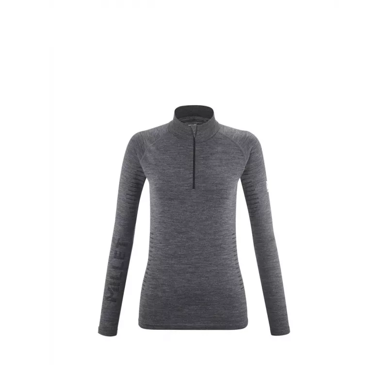 Millet Drynamic Warm camiseta base para mujer con medio cremallera grafito M