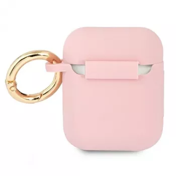 GUESS GUA2SSSI funda para AirPods 1/2 rosa silicona Vintage Script