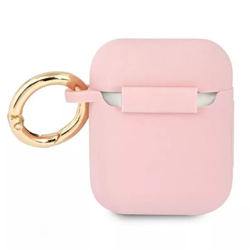 GUESS GUA2SSSI funda para AirPods 1/2 rosa silicona Vintage Script