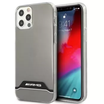 AMG AMHCP12MTCBW carcasa rígida transparente para iPhone 12/12 Pro electrochapado negro y blanco