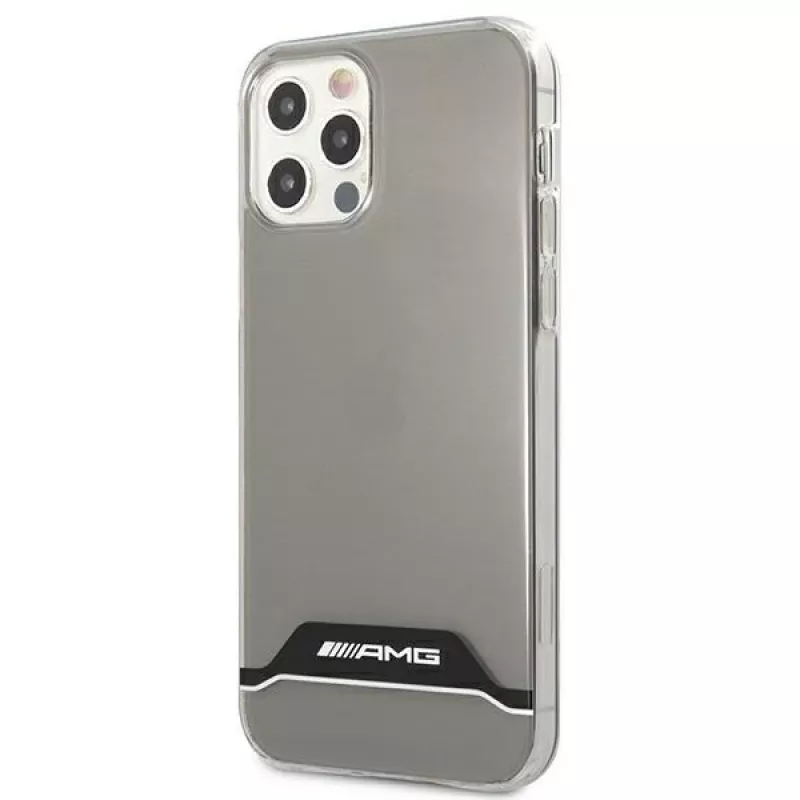 AMG AMHCP12MTCBW carcasa rígida transparente para iPhone 12/12 Pro electrochapado negro y blanco