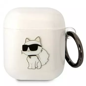 Karl Lagerfeld KLA2HNCHTCT funda para AirPods 1/2 transparente Ikonik Choupette