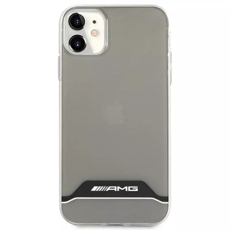 AMG AMHCN61TCBW funda rígida para iPhone 11 / XR 6,1 pulgadas – transparente con electrochapado negro y blanco