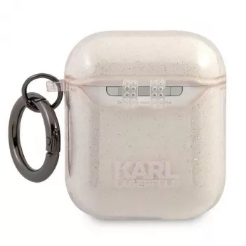 Karl Lagerfeld KLA2UKHGD funda para AirPods 1/2 oro con purpurina Karl Head