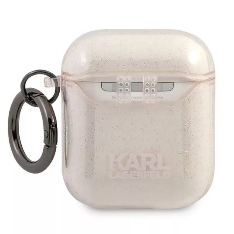 Karl Lagerfeld KLA2UKHGD funda para AirPods 1/2 oro con purpurina Karl Head