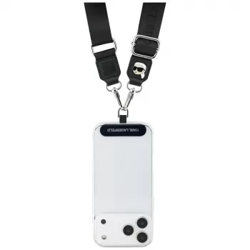 Karl Lagerfeld Universal Strap Tether Patch con logo metálico Karl negro
