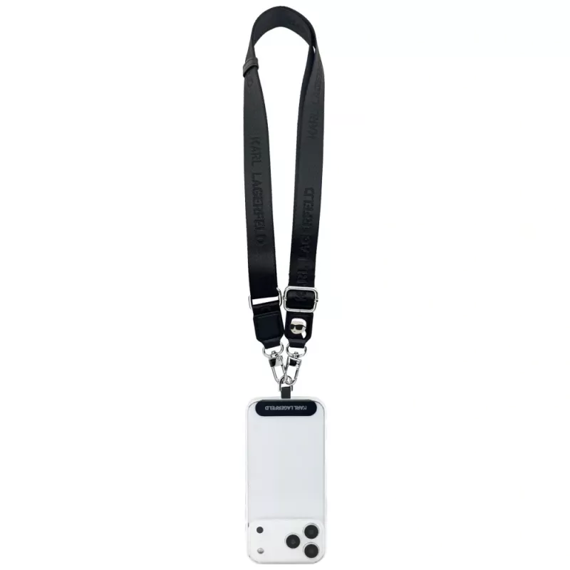 Karl Lagerfeld Universal Strap Tether Patch con logo metálico Karl negro