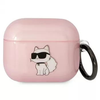 Karl Lagerfeld KLA3HNCHTCP funda para AirPods 3 rosa Ikonik Choupette