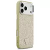 GUESS funda MagSafe Glitter Triangle Logo para iPhone 17 Pro Max - oro