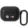 Funda de piel para AirPods Pro BMW con diseño de líneas curvas - Negro