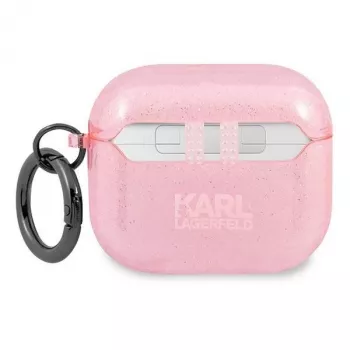 Funda para AirPods 3 Karl Lagerfeld KLA3UKHGP Glitter Karl's Head - Rosa