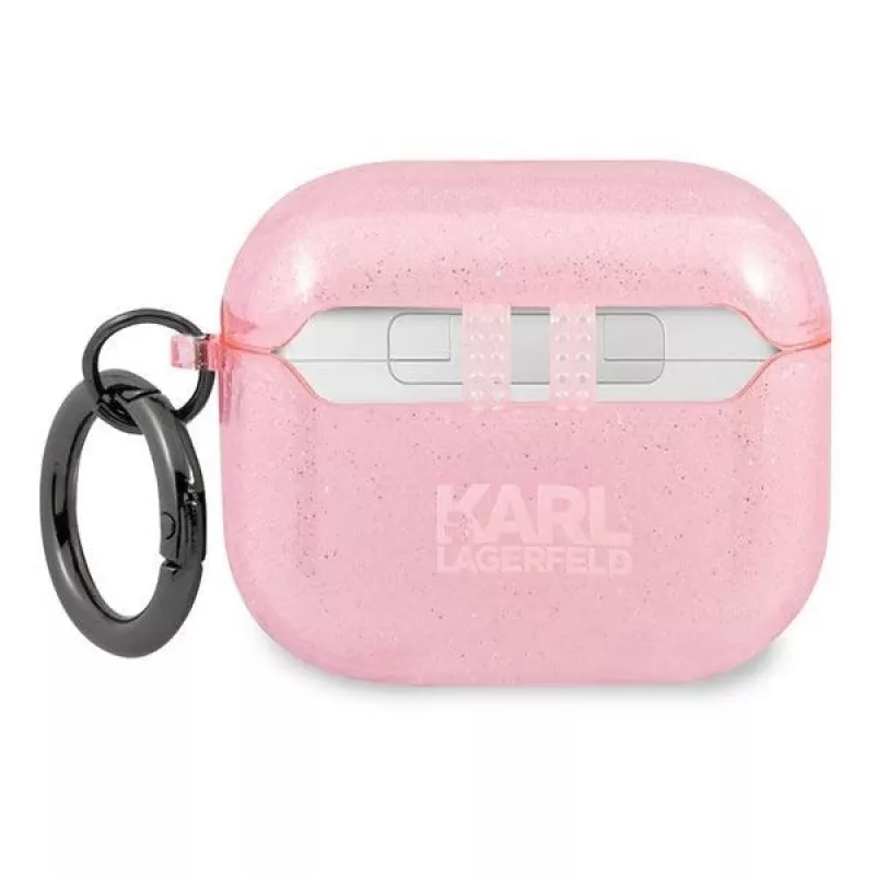Funda para AirPods 3 Karl Lagerfeld KLA3UKHGP Glitter Karl's Head - Rosa