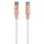 Cable de carga rápida USB-C a USB-C GUESS GUCCLALRGDP 1,5 m rosa con logo en relieve
