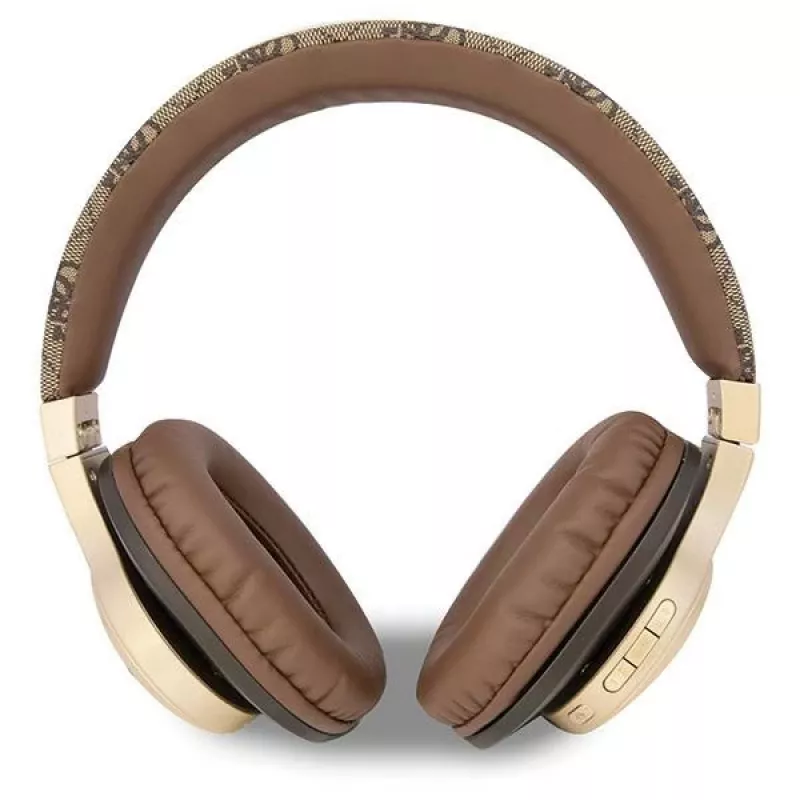 Auriculares inalámbricos on-ear GUESS 4G Script Metal Logo Bluetooth 5.3 marrones