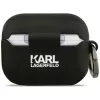 Funda 3D de silicona Karl Lagerfeld Choupette Head para AirPods Pro 3 - Negra