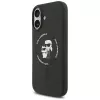 Funda MagSafe de silicona Karl Lagerfeld Karl & Choupette Ring para iPhone 17 - Negra